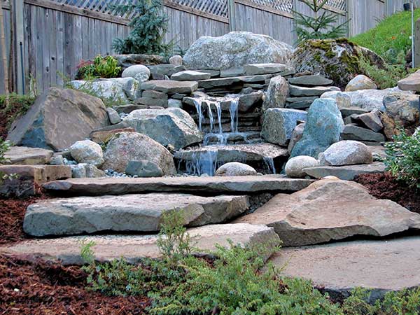 Bubbling Boulder, Stacked Stone, and Granite Column Fountains - Perfect ...